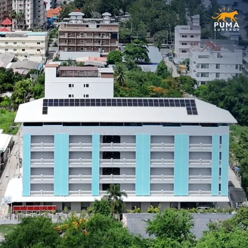 Update on the 16 kW solar cell installation project at a hotel in Hua Hin, Prachuap Khiri Khan. Utilizing a high-efficiency Microinverter system, helping reduce electricity bills by over 118,000 THB/year, with free consultation included.